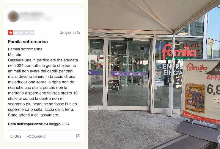 Una cliente totalmente insoddisfatta di scaglia sul Famila