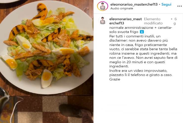 La vincitrice di MasterChef 13 cucina un piatto svuotafrigo