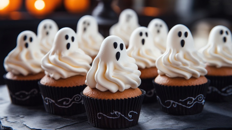 Dolcetti a forma di fantasmi per Halloween 